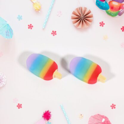 17523 Jelly Popsicle Shape Fancy & Stylish Erasers, Mini Eraser Creative Cute Novelty Eraser for Children Eraser Set for Return Gift, Birthday Party, School Prize (2 Pc Set| Mix Design) - Image 5