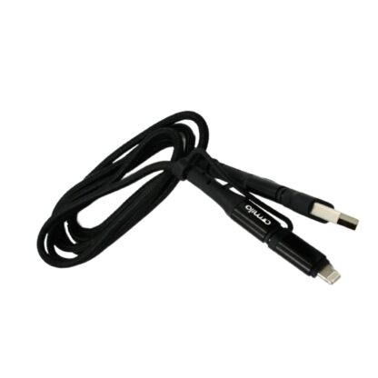 12648 3 IN 1 Fast Charging Cable with Type C & iPhone Support, Compatible with all devices, Data Transmission, Unbreakable Braided, Tangle Free - Image 4