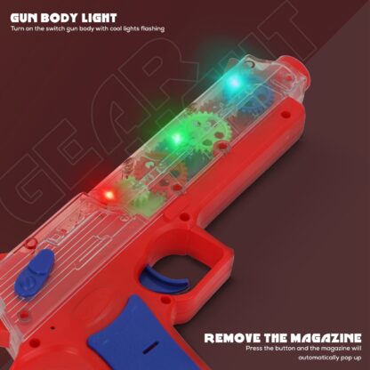 Plastic Gear Simulation Toy Gun for Kids, Pretend Play Gun Toys with 3D Flashing Lights and Exciting Music, Electric Laser Toy Guns with Rotating Gear Mechanism, Toy for Birthday Gift for Kids 3+ Years (Pack of 1) - Image 6