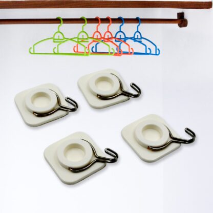 Multipurpose Strong Hook Self-Adhesive hooks for wall Heavy Plastic Hook, Sticky Hook Household For Home, Decorative Hooks, Bathroom & All Type Wall Use Hook, Suitable for Bathroom, Kitchen, Office (2 Pc & 4 Pc Set) - Image 7