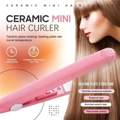 Beauty and Personal Care Professional Ceramic Plate Mini Hair Styler Straightener and Curler - Image 5