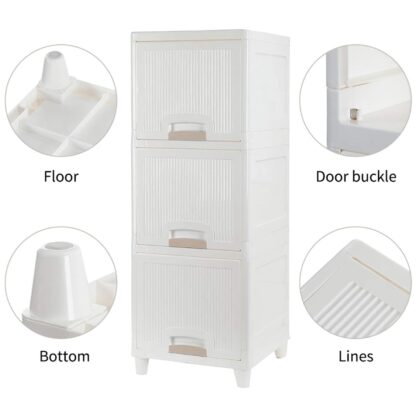 Multipurpose Storage Cabinet, Storage Solutions plastic drawers || Multi Layer Wardrobe Storage Drawers || Foldable Multipurpose Drawer Units For Kitchen, Bathroom, Bedroom, Cloth (4, 3, 2 Layer) - Image 7