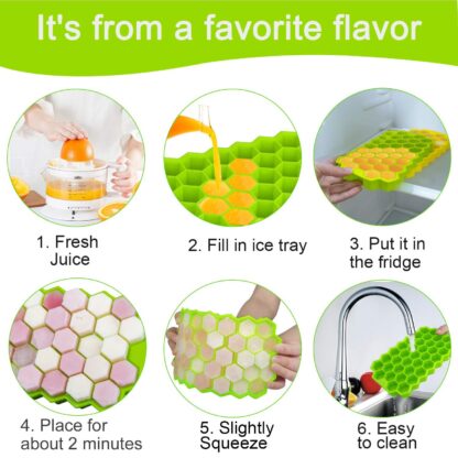 0998  Silicone Ice Cube Trays 32 Cavity Per Ice Tray [Multi color] - Image 6