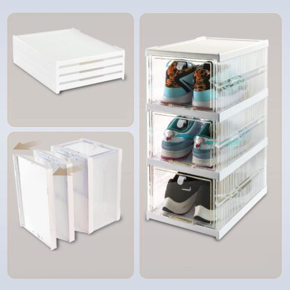 Stackable Multifunctional Storage, for Clothes Foldable Drawer Shelf Basket Utility Cart Rack Storage Organizer Cart for Kitchen, Pantry Closet, Bedroom, Bathroom, Laundry (2, 3, 4, 5, 6 / Layer 1 Pc) - Image 21