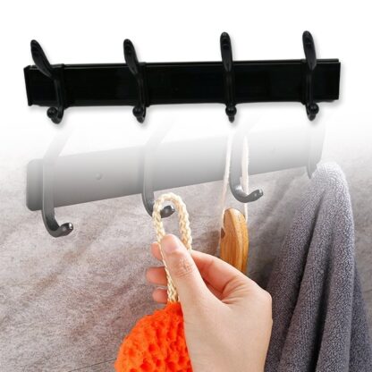 7570 Cloth hanger, Wall Door Hooks Rail for Hanging Clothes for Hanging Hook Rack Rail, Extra Long Coat Hanger Wall Mount for Clothes, Jacket, Hats, 6 Hook With Eco-friendly Liquid Adhesive Glue - Image 6