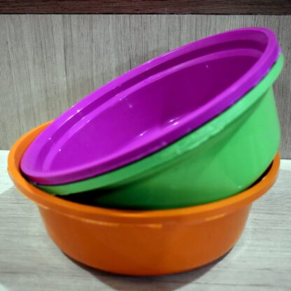 2592 Household Storage Plastic Round Bowl / Tub / Basket / Bucket set - Pack of 3 - Image 3