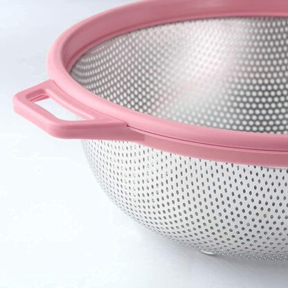 Stainless Steel Colander with Handle - Large Metal Mesh Basket Strainer (1 pc) - Image 4