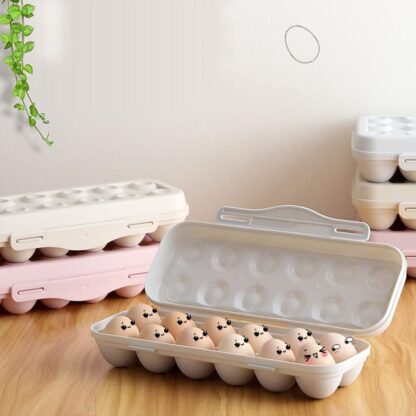 5727 18 Grid Egg Holder Storage, Shock-Proof Egg Container with Buckle, Egg Carrier, Egg Tray, Egg Shelter, Effective Full Seal, Egg House use for Fridge, Camping, Kitchen - Image 5