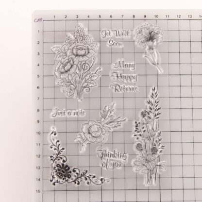 Reusable Rubber Stamp, TPR Stamp DIY Accessories Good Stamping Effect DIY Transparent Stamp Stick Repeatedly for Envelope for Diary for Invitation Letter Photo Album Decoration for Paper Crafts (Mix Design / 1 Set) - Image 20