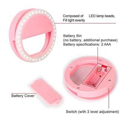 12881 Phone Selfie Light Selfie Ring Light Selfie Light for Smartphone Selfie Light for Phone Battery Operated Selfie Ring Light (Battery Not Included) - Image 7