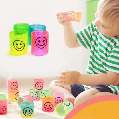 17745 Multicolor Magic Smiley Spring, Spring Toys, Slinky, Slinky Spring Toy, Toy for Kids for Birthdays, Compact and Portable Easy to Carry (12 Pcs Set) - Image 4