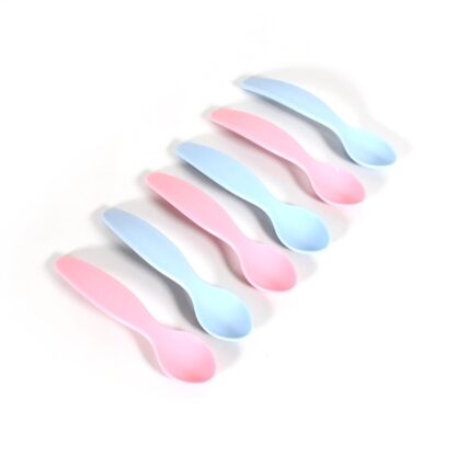 8182 Kids Cute Food Grade Foods Feeding Training Silicone Baby Spoon (set of 6 pcs) - Image 4