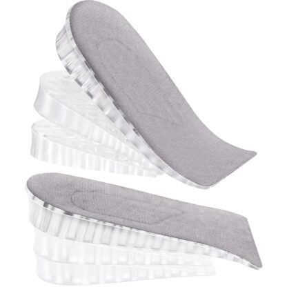 4151 2 Pairs Heel Lift Inserts Height Increase Insole Invisible Heightening Insole Sillicone 3-Layer Heel Support Insoles Height-Adjustable Shoe Pads Foot Cushion for Shoes - Image 4