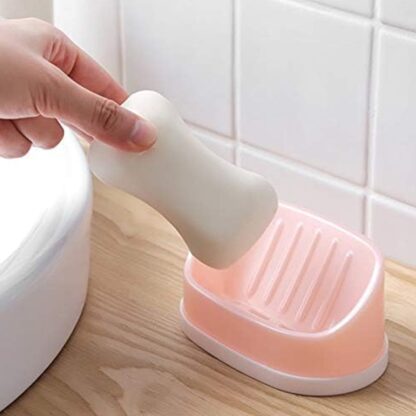 17509 Soap Container, Soap Box Household Kitchen and Bathroom Can Use PP Material Drain Box Double Soap Dish, for Bathroom Shower Home Outdoor Camping (1 Pc) - Image 7