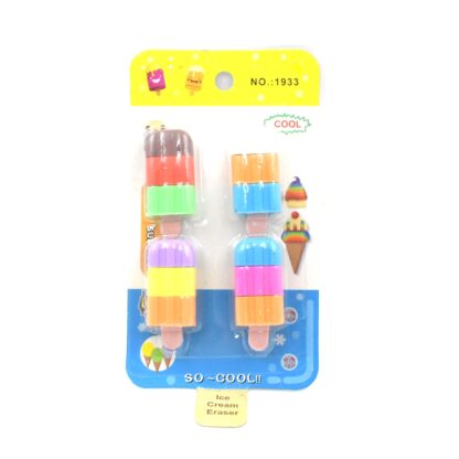 4349 Ice cream Shape Eraser for Girls & Boys 3D Eraser for School B'Day Return Gift Ice Cream Theme Shape Erasers Pencils Set for Kids Educational Stationary kit, School Supplies (1 Set 4 Pc) - Image 4