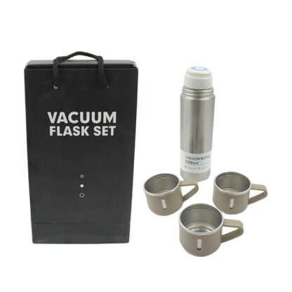 2834 Stainless Steel Vacuum Flask Set with 3 Steel Cups Combo for Coffee Hot Drink and Cold Water Flask Ideal Gifting Travel Friendly Latest Flask Bottle. (500ml) - Image 4