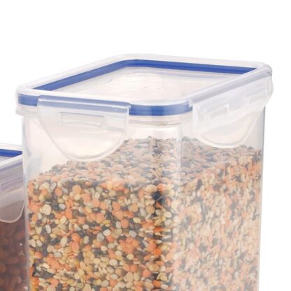 5829 Classics Rectangular Plastic Airtight Food Storage Containers with Leak Proof Locking Lid Storage container set of 3 Pc( Approx Capacity 500ml,1000ml,1500ml, Transparent) - Image 3