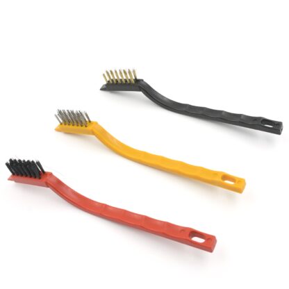 3pc Mini Wire Brush Set Brass Nylon Stainless Steel Bristles Household Cleaning Brush for Gas Stove, Smoke Machine Tool Burner Tiles Tap Rust Removal Welding Slag Dirt & Paint Scrubbing (3 Pcs Set) - Image 14