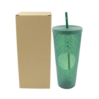 7249 Cup with Straw &  LED Lighting Reusable Matte Studded Tumbler with Leak Proof Lid Water Cup Travel Mug Coffee Ice Water Bottle Double Walled Insulated Tumbler BPA Free (1 Pc) - Image 4