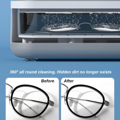 12670 Ultrasonic Jewllery, Cleaner, Ultrasonic Cleaning Machine, Portable jewellery Cleaning Mchine For Jewellery, Ring, Silver, Retainer, Glasses, Watches, Coins, High Frequency Vibration Machine (Battery Not Included) - Image 6