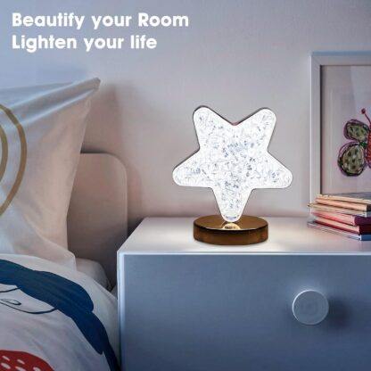 12571 Star Shape Crystal Diamond Lamp Cordless Luxury Lamp with USB Rechargeable, 3-Way Dimmable & Touch Control Decorative Nightstand Lamp for Bedroom, Living Room, Party, Restaurant Decor (1 Pc ) - Image 5