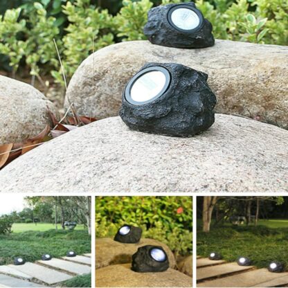 7577 Solar Powered LED Rock Light Solar Powered LED Spotlight Faux Stone for Pathway Landscape Garden Outdoor Patio Yard (1 Pc) - Image 6