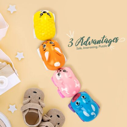 17749 Magnetic Connection Toy, Cute Cartoon Animal, Colorful Magnetic Mini Cartoon Animal Car Intelligence Kids Toy Home Decor, Train Set (4 Pc Set) - Image 6