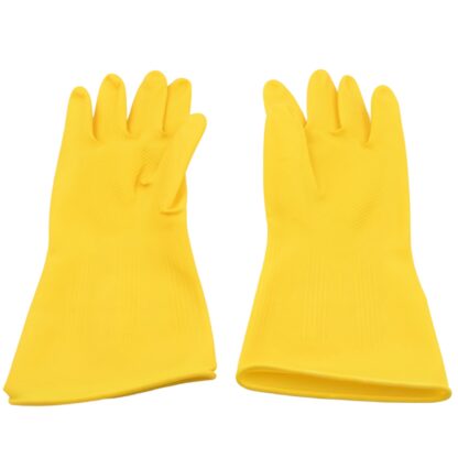 0681 Multipurpose High Grade Rubber Reusable Cleaning Gloves, Reusable Rubber Hand Gloves I Latex Safety Gloves I for Washing I Cleaning Kitchen I Gardening I Sanitation I Wet and Dry Use Gloves (1 Pair 98 Gm) - Image 4