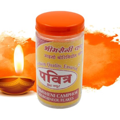 Natural Bhimsheni Camphor (Kapoor) Bhimseni Camphor Kapoor / Kapur Isoborneol Flakes Jar 100gm - Image 6