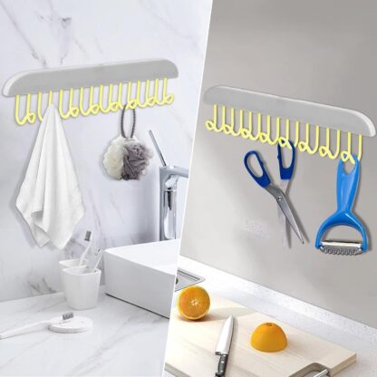 8745 Plastic Organizer Hanger 360 Degree Rotatable Clothes Multifunctional with 8 Hooks Heavy Duty Clothing Tank Top Belt Towel Drying Rack Holder (1 pc) - Image 5