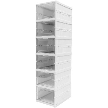 Stackable Multifunctional Storage, for Clothes Foldable Drawer Shelf Basket Utility Cart Rack Storage Organizer Cart for Kitchen, Pantry Closet, Bedroom, Bathroom, Laundry (2, 3, 4, 5, 6 / Layer 1 Pc) - Image 7