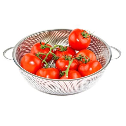 Stainless Steel Colander with Handle, Large Metal Mesh Basket Strainer for Pasta, Spaghetti, Berry, Veggies, Fruits,  Kitchen Food Colander, Dishwasher Safe (1 pc / 25.5 cm) - Image 6