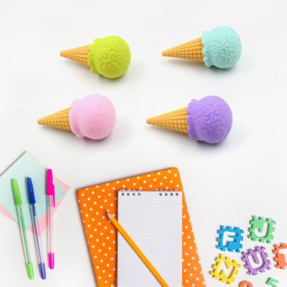 Cone /Donut/ Lolipop/ Ice cream /Eraser for Girls & Boys /Eraser for School B'Day Return Gift Party Doughnut Lollipop Ice Cream Theme Shape Erasers Pencils Set for Kids Educational Stationary kit, School Supplies (1 Set 4 Pc) - Image 9