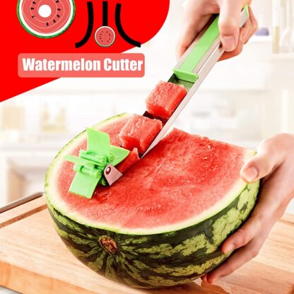 Stainless Steel Washable Watermelon Cutter Windmill Slicer Cutter Peeler for Home / Smart Kitchen Tool Easy to Use - Image 3