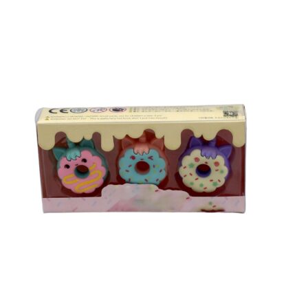 4573 Tree Small Sized Cartoon Themed Non-Toxic Donut Erasers, School Stationery | for Kids - Boys & Girls | Birthday Gift |Return Gift (3pc Set) - Image 4