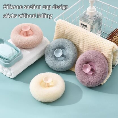 12626 Super Soft Bath Sponge Flower Suction Cup Bath Sponges for Shower Women Men Foam Loofah Sponge Exfoliating Bath Sponge Body Washer Reusable loofah Massage Bath (1 pc) - Image 6