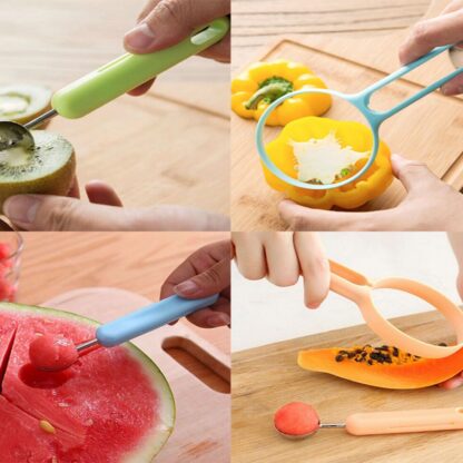 8154 2 in 1 Kitchen Tool - Soft Fruit Peeler and Baller - Avocado, Papaya, Watermelon, Honey Dew - Kitchen Gadget Tool (1 Pc) - Image 5