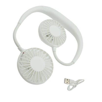 0896 Portable Fan USB Rechargeable Mini Hand Free Personal Fan Adjustable Speed Wearable Neckband Fan for Camping Traveling Office Room Outdoor (1 Pc ) - Image 4