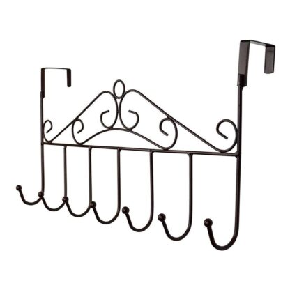 9383 Over The Door Hanger Rack 7 Hooks Decorative Ognazier Hook Rack Stylish Door Hanger Door Hook Hangers with 7 Hooks,Metal Hanging Rack for Home Office Use - Image 4