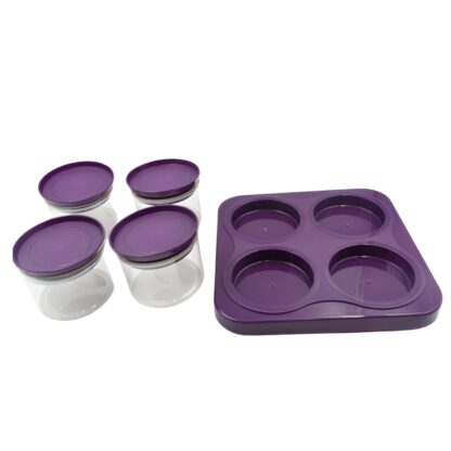 5550 Airtight Plastic 4 Pc Storage Container Set, With Tray Dry Fruit Plastic Storage Container Tray Set With Lid & Serving Tray For Kitchen - Image 3