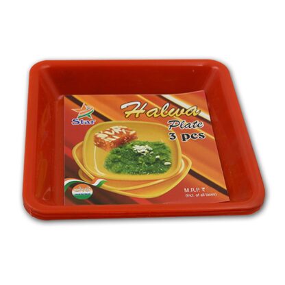 5563 Square Plastic Halwa Dinner Plate Snacks / Breakfast, Restaurant Serving Trays Home School Coffee Hotel Kitchen Office (3 Pcs Set) - Image 4