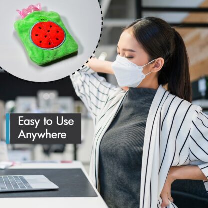 6509 Watermelon small Hot Water Bag with Cover for Pain Relief, Neck, Shoulder Pain and Hand, Feet Warmer, Menstrual Cramps. - Image 5