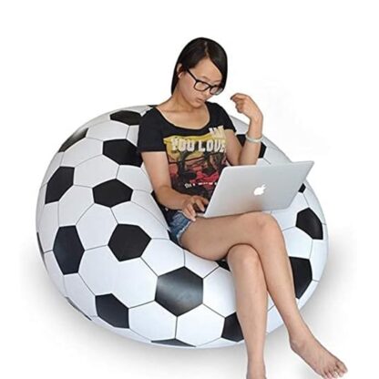 17732 Football Sofa, Cartoon Style Inflatable Folding Chair, Soccer Ball Chair, Inflatable Sofa for Adults, Kids size 110cm x 80cm - Image 4