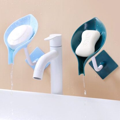 4084 Soap Holder Leaf-Shape Self Draining Soap Dish Holder, With Suction Cup Soap Dish Suitable for Shower, Bathroom, Kitchen Sink - Image 6