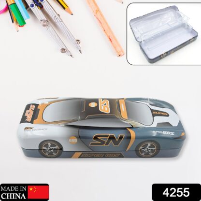 4255 Car Shape Metal Compass Box, Pencil Case for Kids Stationery Compass Box, Stationery Gift for School Kids Compass, Pencil Box, Birthday Return Gift for Kids (1 Pc) - Image 2