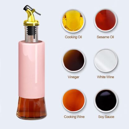 300 ML Olive Oil Dispenser Bottle Leakproof Condiment Glass Container Non- Drip Spout Soy Sauce Vinegar Cruet Bottle for Kitchen Cooking BBQ Fry for Kicthen Home (300 ML) - Image 7