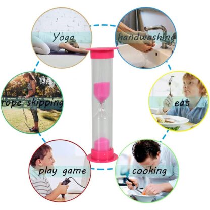 8756 Sand Timer Plastic Hourglass, Sand Glass Toy Sand Clock for Kitchen, Office, School and Brushing Teeth for Bathroom Timer Clock Children Hourglass Sand glass Toothbrush Household Sand Clock (3 Min Approx / 5 pc) - Image 3