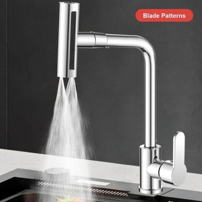 7575 Multifunction Shower Waterfall Kitchen Faucet, 360° Rotation Waterfall Kitchen Faucet, Touch Kitchen Faucet, Faucet Extender for Kitchen Sink, Swivel Waterfall Kitchen Faucet for Washing Vegetable Fruit (4 In 1 ) - Image 9