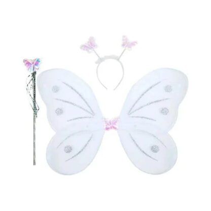 3293 Baby Girl's Fairy Nylon Butterfly Wings Costume Butterfly Fairy Angel Wing| Wand And Hairband Multi- Color For Party (1pc) - Image 4