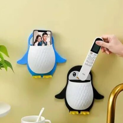 17688 Penguin Storage Box, Adhesive Remote Case, Electric Toothbrushes Holder, Universal Controller Holder, Wall Nightstand, Office Plastic Wall Mount - Image 3